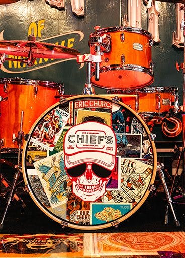 Chief's logo drum kit