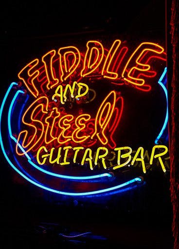 Fiddle and Steel Guitar Bar neon