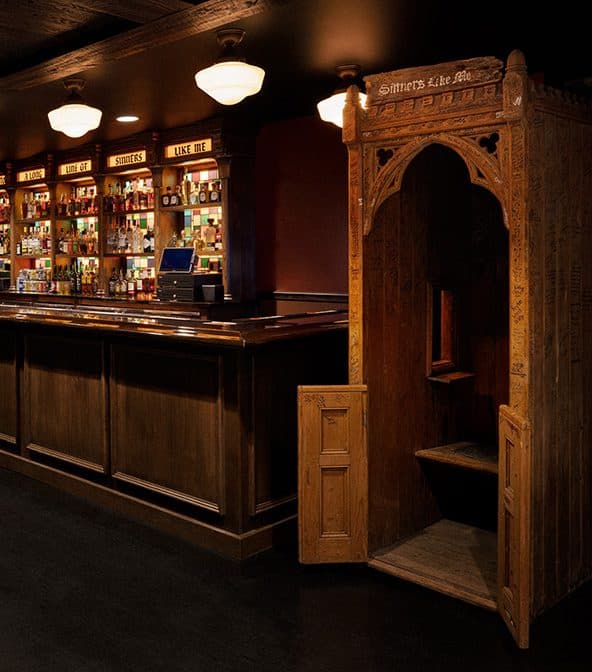 confessional booth in Neon Steeple