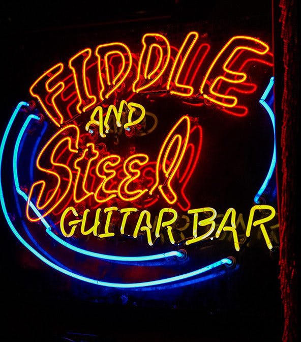 Fiddle and Steel Neon Sign