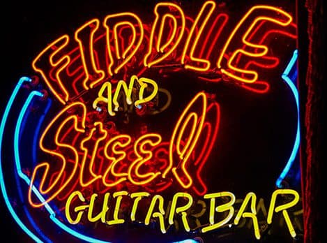 Fiddle and Steel Guitar Bar neon